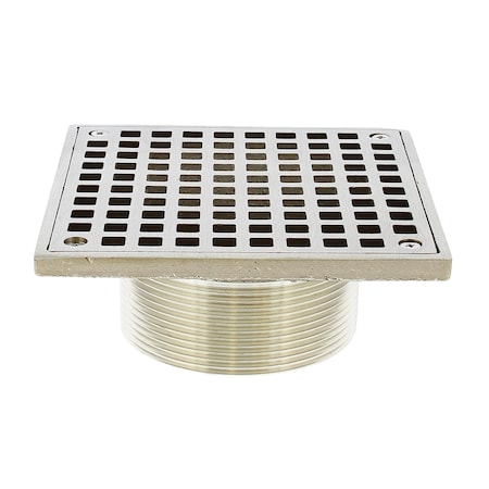 Jones Stephens 3-1/2in. IPS Metal Spud with 6in. Nickel Bronze Square Strainer D60963